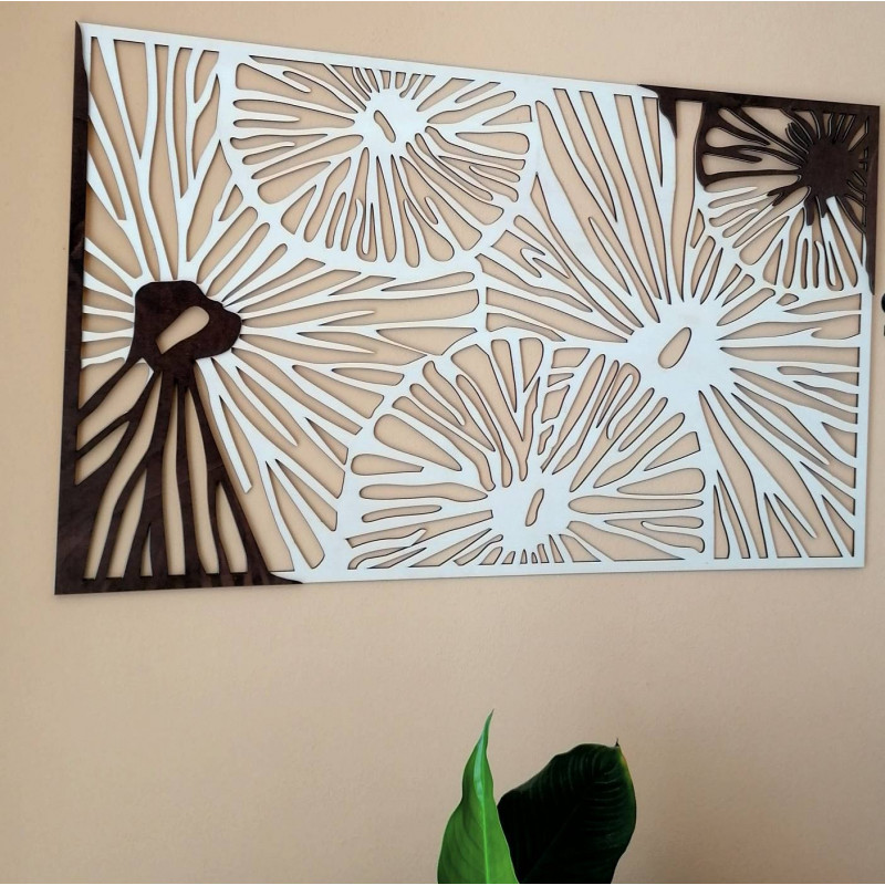 Carved wall painting from wooden plywood color...