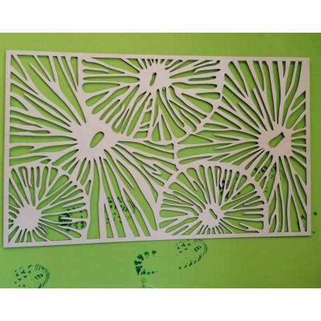 Abstract wooden picture on a wall made of plywood 3D