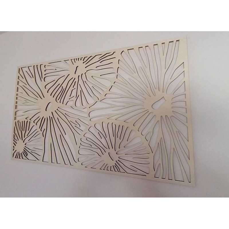 Abstract wooden picture on a wall sticker  made of plywood 3D
