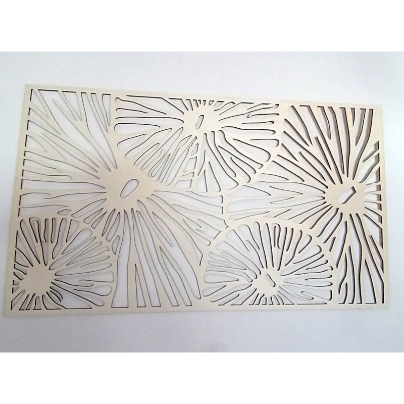 Abstract wooden picture on a wall sticer made of plywood 3D