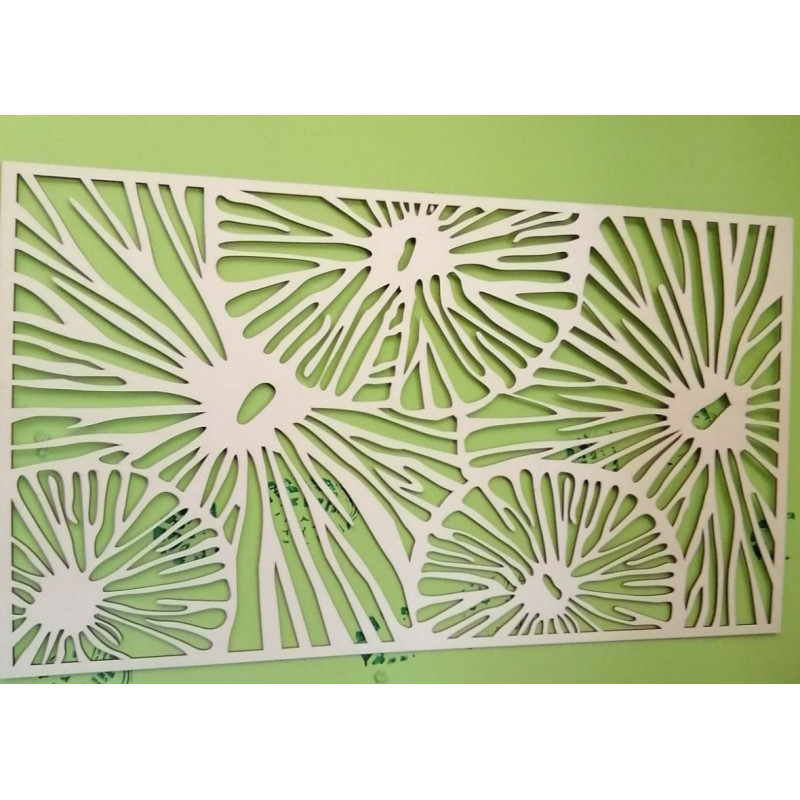 Abstract wooden picture on a wall made of plywood 3D