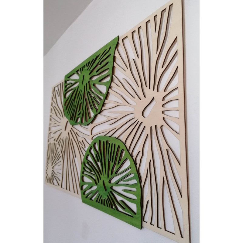 Carved wooden plywood picture tree original poplar