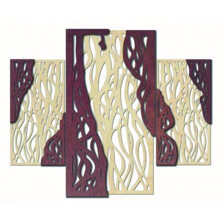 Wonderful picture on the wall of wooden plywood FLORALIS rear part Poplar original, color of the front part of your choice