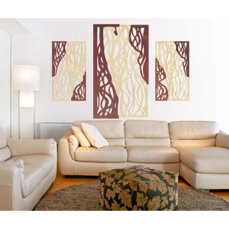Wonderful picture on the wall of wooden plywood