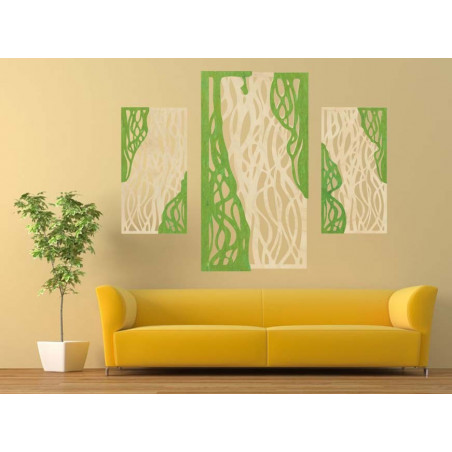 Wonderful picture on the wall of wooden plywood