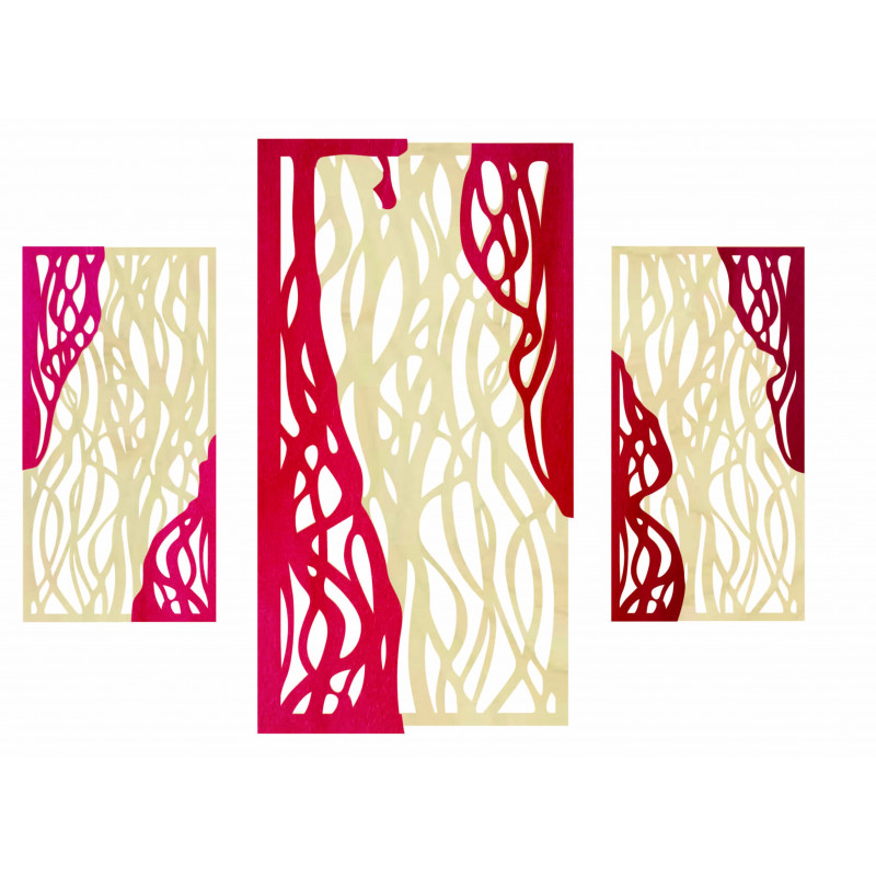 Wonderful picture on the wall of wooden plywood