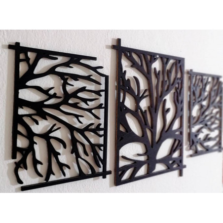 Eye-catching wooden wall painting tree - branches KERKERR