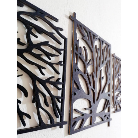 Eye-catching wooden wall painting tree - branches KERKERR
