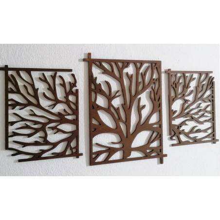 Eye-catching wooden wall picture tree - branches KERKERR