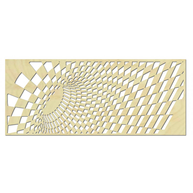 Tasteful picture on a wall of wooden plywood squares
Ulety