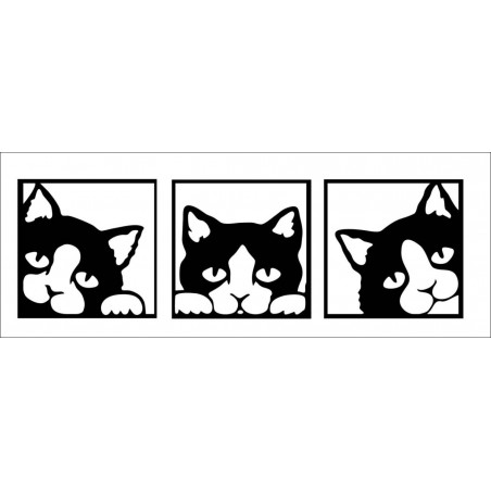 Modern painting on the wall of the cat, painting on the kitchen, large painting on the wall in the living room, 3D painting