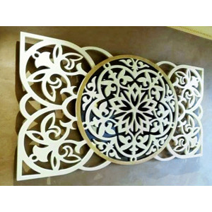 Artistic mandala wall painting made of plywood, back part Poplar original, front part color of your choice