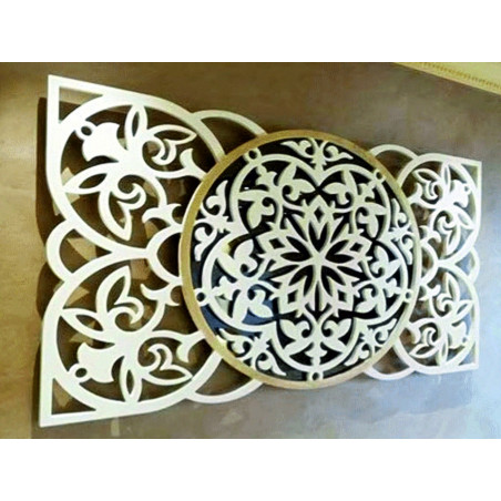 Artistic mandala wall painting made of plywood, back part Poplar original, front part color of your choice Artistic mandala wall painting made of plywood, back part Poplar original, front part color of your choice
