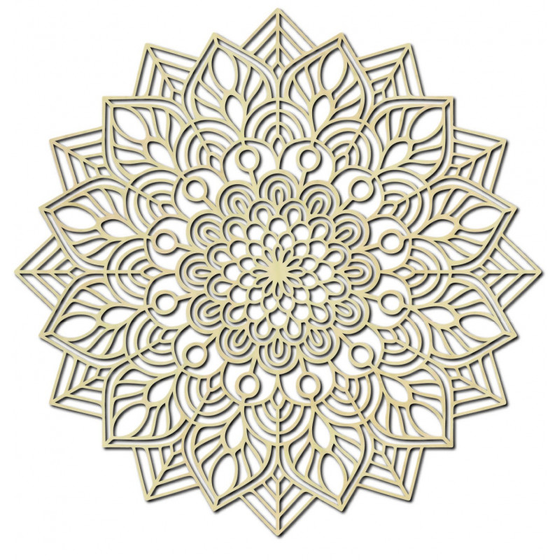 Wooden wall picture flower of joy I carved mandala from plywood