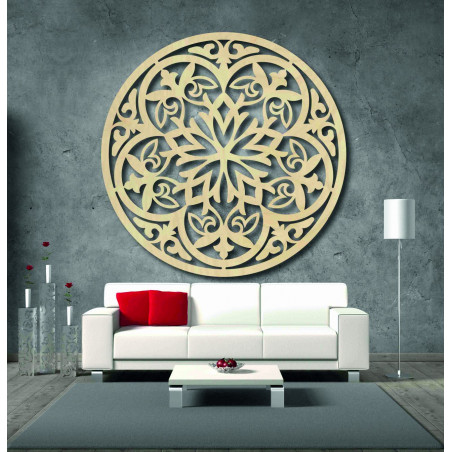 Magical wooden mandala - picture on the wall