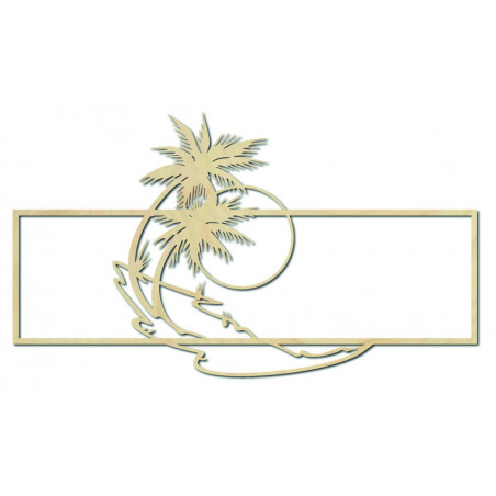 Wooden decorative panel with palm trees and sunset - PALMA