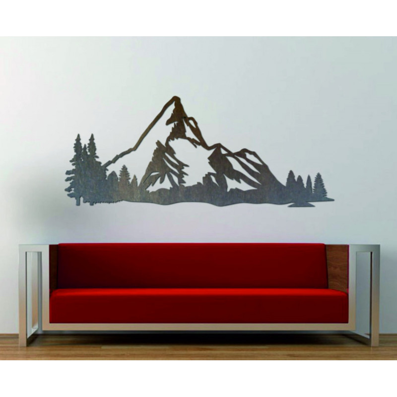 Mountains picture on the wall of nature plywood