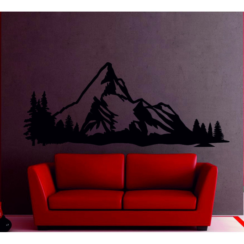 Mountains picture on the wall of nature plywood