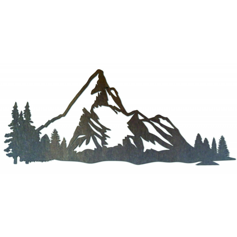 Mountains picture on the wall of nature plywood