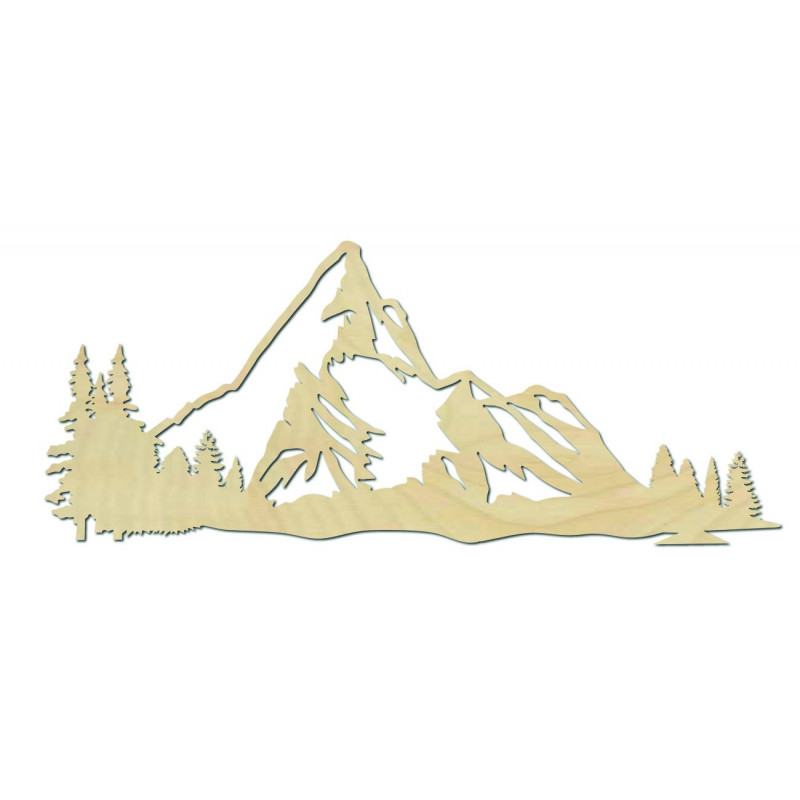 Mountains picture on the wall of nature plywood