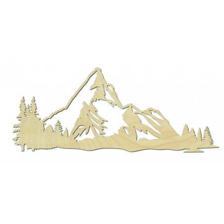 Mountains picture on the wall of nature plywood