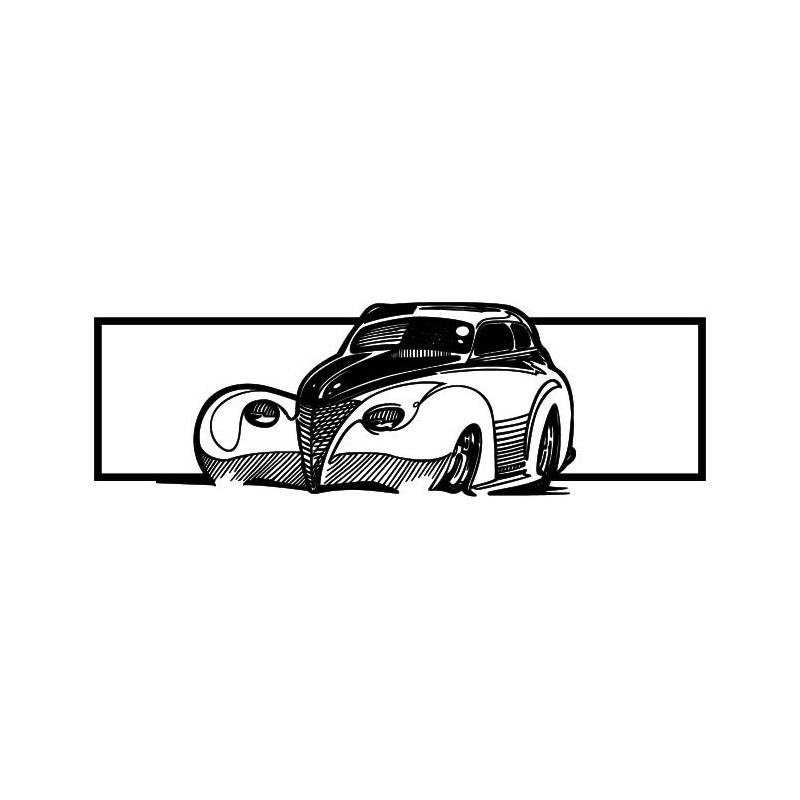 Retro styled wooden car - decorative wall...