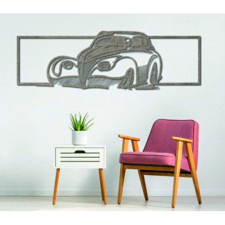 Retro styled wooden car - decorative wall painting - SAMUEL