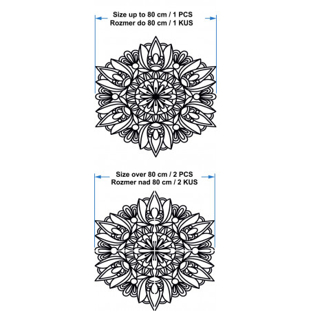 Carved flower mandala wooden picture on a plywood wall