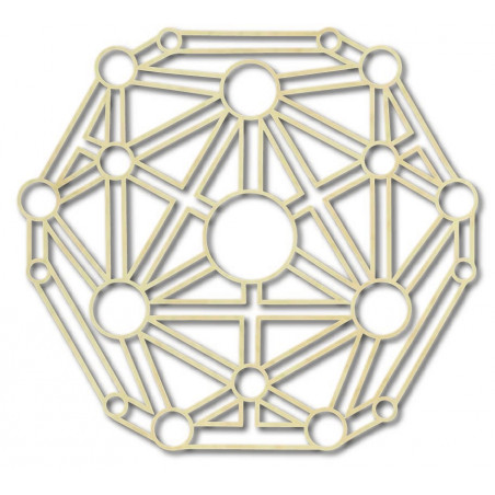 Geometric picture on the wall carved from wooden plywood