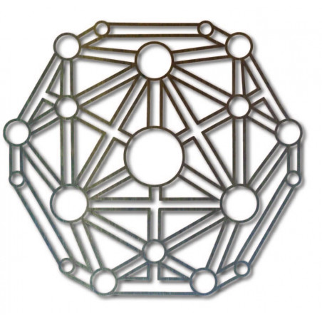 Geometric picture on the wall carved from wooden plywood