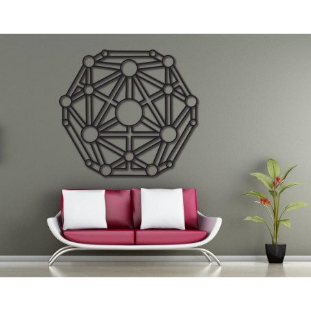 Geometric picture on the wall carved from wooden plywood