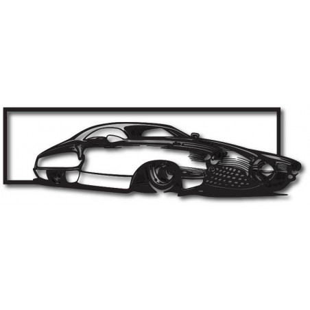Exclusive picture on the wall of a car made of history plywood