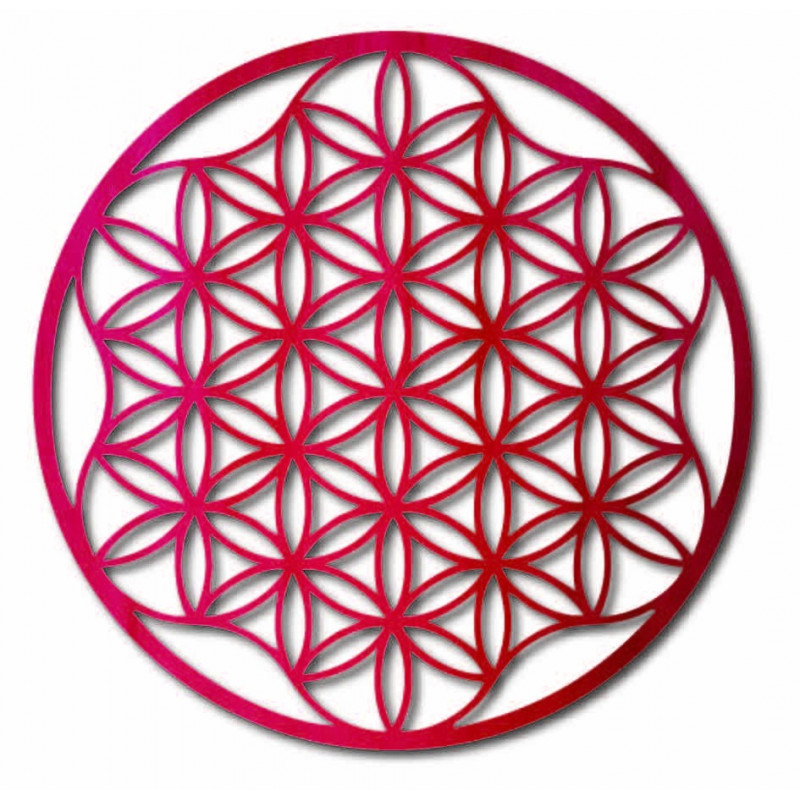 An image of a mandala on a plywood wall up to...