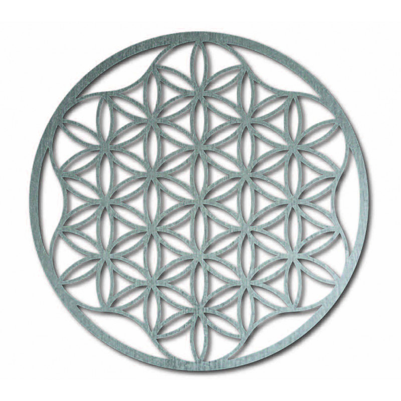 An image of a mandala on a plywood wall up to...