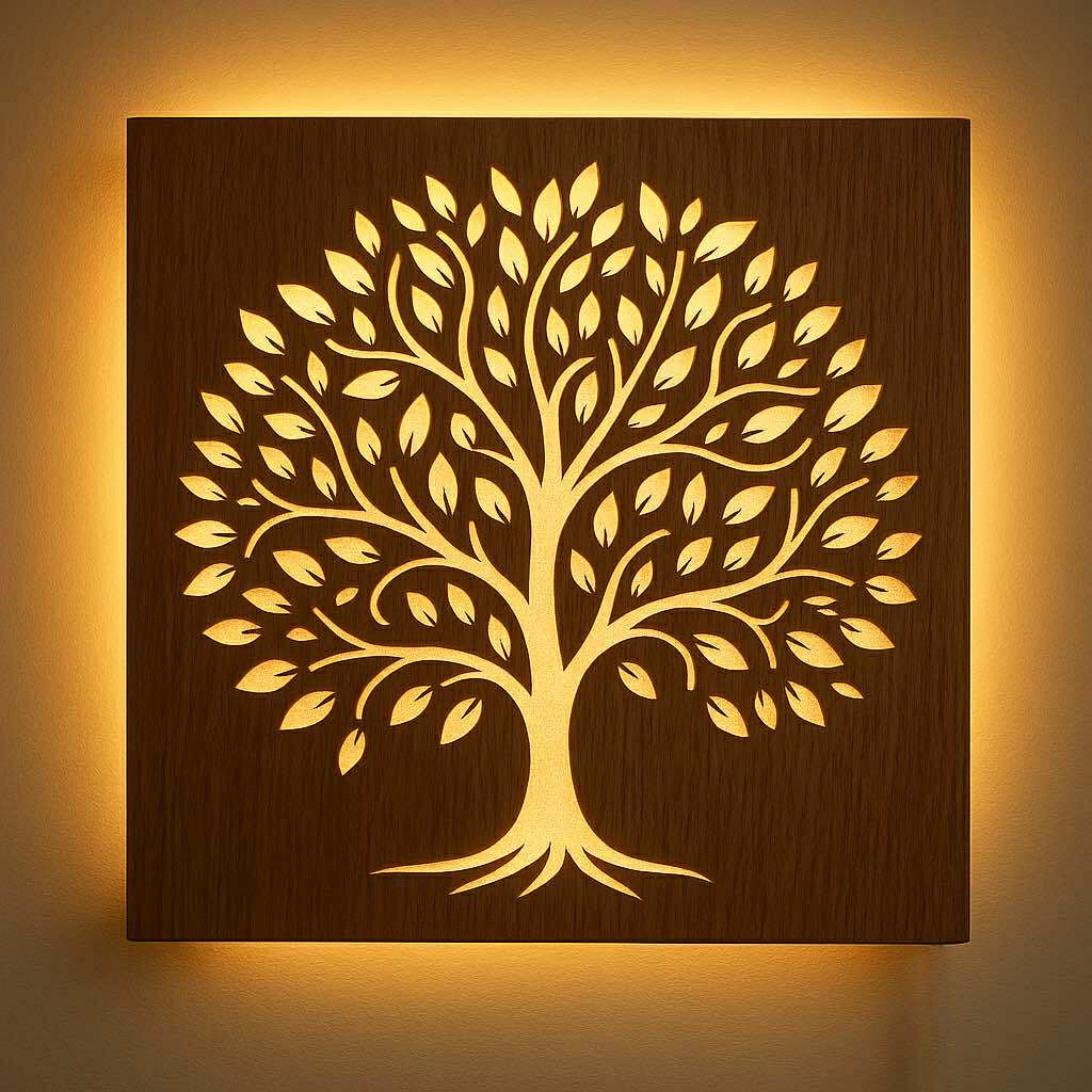 Battery-powered LED wall art
